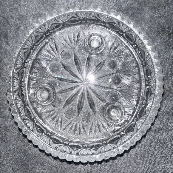 VINTAGE PRINCESS HOUSE 24% LEADED CRYSTAL, 3-TAPER CANDLE HOLDER by - FOSTORIA… - Picture 1 of 5